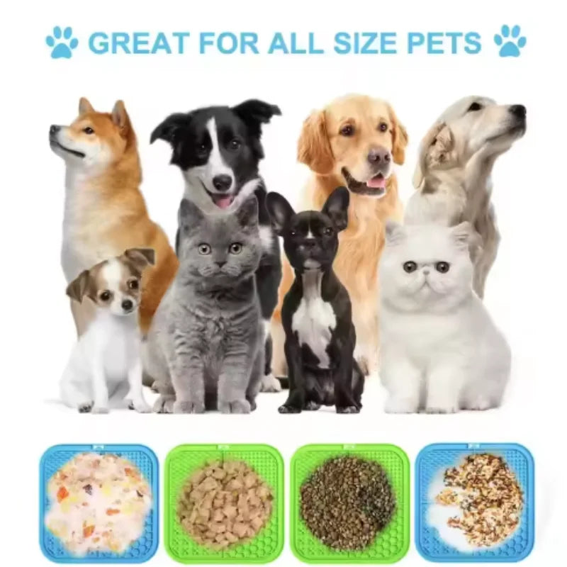 Pet Lick Silicone Mat - Slow Food Plate for Pets
