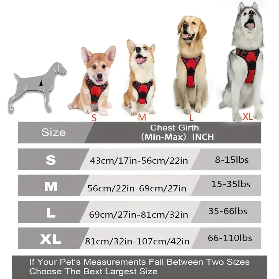Comfortable Dog Collars Harness Big Vests Leash