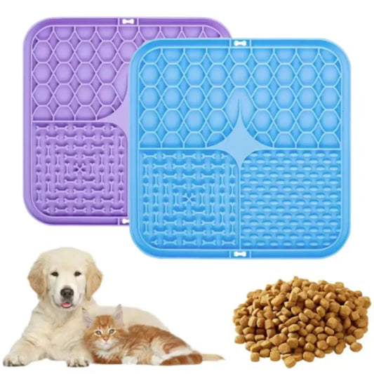 Pet Lick Silicone Mat - Slow Food Plate for Pets